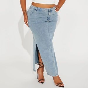 Fashion Nova denim maxi skirt